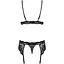 Кружевной комплект белья Obsessive 810-SEG-1 L/XL Black, бюстгальтер, стринги, пояс для чулок - миниатюра 2