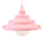 Светильник подвесной силиконовый универсальный гармошкой "Пирамидка" розовый шнур 1,5м TM LUMANO - миниатюра 1