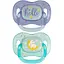 Пустышка силиконовая симметричная Canpol babies NightGlow 18+ месяцев 2 шт. синяя (34/944_blu) - миниатюра 1