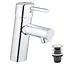 Смеситель для умывальника S-Size + нажимной донный клапан Grohe Concetto 23931001 Хром - миниатюра 1