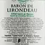 Вино Baron de Lirondeau Bordeaux, біле, сухе, 11%, 0,75 л - мініатюра 3