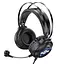Проводные наушники Hoco W101  Streamer gaming headphones 2.4m, 3.5mm, USB, LED black - миниатюра 2