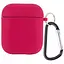Силіконовий футляр з мікрофіброю для навушників Airpods 1/2 Червоний / Rose Red - мініатюра 1