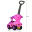 Каталка-толокар Bambi M 4205-8 з батьківською ручкою, музичний, з пищалкою на кермі, багажником, рожевий - мініатюра 2