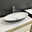 Раковина Adamant умывальник ANDERE NEW искусственный камень овальная без перелива черно-белый - миниатюра 5