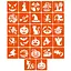 Набір трафаретів для біо-тату "Хелловін №2" Hallowween-2-27, 27 трафаретів 5х5 см - мініатюра 1