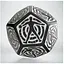 Кубик D12 Hit Location Black & white die (12HIT01) - миниатюра 1