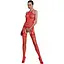 Бодистокинг Passion ECO BS006 с доступом халтер имитация подвязок S/M/L red - миниатюра 1