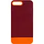 Чехол TPU+PC Bichromatic для Apple iPhone 7 plus/8 plus 5.5 Brown burgundy/Orange - миниатюра 1