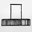 Люстра чорна видовжена з графітовими пластинами 120х30 см | Арт. MJ 160L-1200 BK+GR | Line F - мініатюра 8
