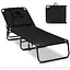 Шезлонг Costway Hanna розкладний з отвором для обличчя чорний - мініатюра 3