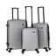 Набір валіз 3в1 пластик з кодовим замком та телескопічною ручкою сірий (522) - мініатюра 1