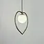 Латунний підвісний світильник-серце з білим плафоном 30х40 см | Line F | Арт. ML009/1 (150) - мініатюра 3