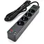Мережевий фільтр KSC-717 Zhengya series на 4 розетки + 4 USB виходи 4000W, 1.8m, Black - мініатюра 1