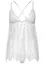Пеньюар Leg Avenue Floral lace babydoll & string White L - мініатюра 3