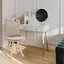 Туалетний столик Jumi Scandi з дзеркалом (шкіряні ручки) білий + стілець Saida бежевий - мініатюра 4