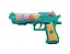 Пістолет 0307 на батарейках, світло, звук, в коробці (6990279410010) Бірюзовий - мініатюра 1