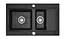 Кухонна мийка гранітна Rea Fox подвійна black ZLE-00134, Чорний - мініатюра 6