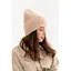 Женская вязаная шапка ангора 80% с орнаментом и флисовой подкладкой Бежевый - миниатюра 1