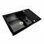 Кухонна мийка скляна CM 78x50 PVD Platinum Handmade чорна, Чорний - мініатюра 4