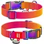 Ошейник для собак нейлоновый Waudog Nylon с QR адресником Recycled градиент S 1.5х25-35 cм оранжевый - миниатюра 1