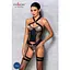 Сітчастий комплект корсет з халтером знімні підв'язки та трусики Passion Amanda CorSet black L/XL - мініатюра 3