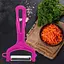 Нож овощерезка для нарезки соломкой овощей и фруктов (для морковки по-корейски) 13 см, Kitchette Розовый 86306 - миниатюра 8