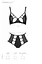 Комплект білизни Passion TASMINA Set XXL/XXXL black ліф високі трусики з корсетом ззаду - мініатюра 7