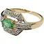 Золотое кольцо Центрумикс трейд с бриллиантами и изумрудом. RE588K 17,5 - миниатюра 1