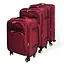 Набор тканевых чемоданов 3в1 с кодовым замком и телескопической ручкой красный (80-3M) - миниатюра 1