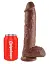 Фаллоимитатор King Cock With Balls 26.7 см коричневый - миниатюра 2