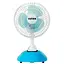 Настольный лопастный вентилятор от сети Rotex RAT06-E с прищепкой 2 скорости диаметр 15см 25Вт Белый / Голубой - миниатюра 1