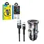 Адаптер автомобільний HOCO DZ3 2 USB car charger + кабель Lightning прозоро чорний - мініатюра 2