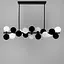 Удлиненная черная люстра HOLLY L с черно-белыми плафонами Line.F MJ 191-1050 BK+WT+BK - миниатюра 2