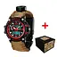 Годинник наручний Patriot 012BKRDSU ЗСУ Чорні з червоним Паракордовий ремінець Khaki + Коробка - мініатюра 1