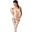 Бодистокинг Passion BS054 комбинезон имитация чулок открытый животик S/M/L white - миниатюра 1