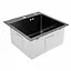 Кухонна мийка 45x45 Platinum Handmade PVD чорна (сифон крулий 3,0/0,8), Чорний - мініатюра 2
