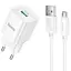 МЗП Hoco C145A Charm QC3.0 18W (1USB-A) + кабель USB to MicroUSB White - мініатюра 1