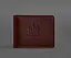 Кожаная обложка для удостоверения с гербом бордовая - миниатюра 1