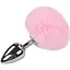 Металева анальна пробка Кролячий хвостик Alive Fluffy Plug L Pink діаметр 3.9 см - мініатюра 1