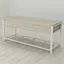 Банкетка із ящиком Ferrum-decor Дрейк 1 550x1000x400 метал Білий ДСП Сонома 16 мм (FRD-103055) - мініатюра 1