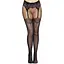 Колготки Leg Avenue Fishnet tights with back seam One size Black задний шов кружево сетка - миниатюра 1