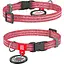 Нашийник для котів та дрібних порід собак Waudog Re-cotton з QR паспортом, відновлена бавовна, світловідбиваючий, пластикова пряжка, XS, Ш 10 мм, червоний - мініатюра 1