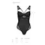 Боди из эко-кожи и кружева Passion Loona Body black L/XL - миниатюра 5