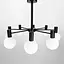 Сучасна чорна люстра з білими плафоном на 8 ламп Line.F MJ 89/8 BK+WT - мініатюра 3