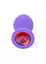 Силіконова анальна пробка з кристалом Boss Jewellery Purple Medium Red Diamond 8 см (червоний) - мініатюра 4