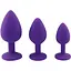 Комплект силіконових анальних пробок із кристалом SKN-KSIL-02 (розмір S, M, L), Фіолетовий - мініатюра 3