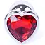 Анальна пробка Boss Of Toys Boss Series - Jewellery Silver Heart Plug Red S, BS6400046, Срібний / Червоний - мініатюра 2