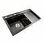 Кухонна мийка чорна PVD 78x43 L Platinum Handmade (два отвори, круглий сифон 3,0/0,8), Чорний - мініатюра 3