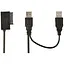Адаптер Usb Cablexpert, черный, Usb 2.0 - DVD SATA SlimLine (13-pin) , 50 см, дополнительный Usb для питания (A-USATA-01) - миниатюра 1